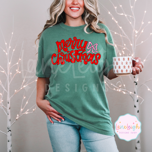 Merry Bow Christmas Tee